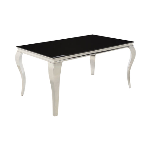 Coaster Carone Rectangular Dining Table Chrome and Black Model 105071