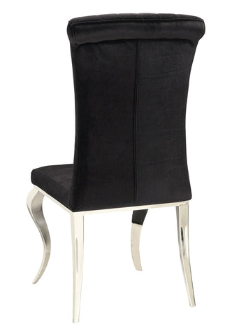 Coaster Betty Upholstered Side Chairs Black and Chrome Model 105072