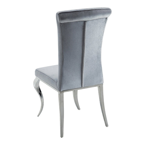 Coaster Betty Upholstered Side Chairs Grey and Chrome (Set of 4) Model 105073