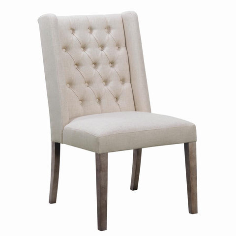 Coaster Batson Tufted Side Chairs Dark Brown and Beige (Set of 2) Model 105143