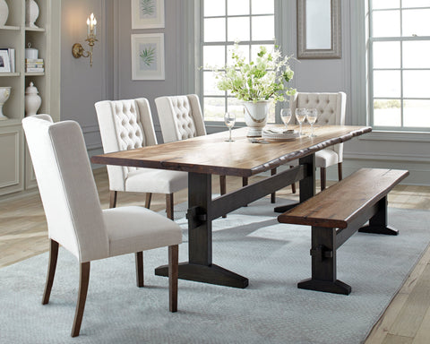 Coaster Batson Tufted Side Chairs Dark Brown and Beige (Set of 2) Model 105143