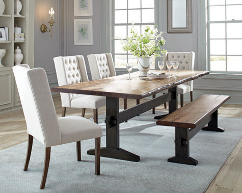 Coaster Batson Tufted Side Chairs Dark Brown and Beige (Set of 2) Model 105143