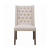 Coaster Batson Tufted Side Chairs Dark Brown and Beige (Set of 2) Model 105143