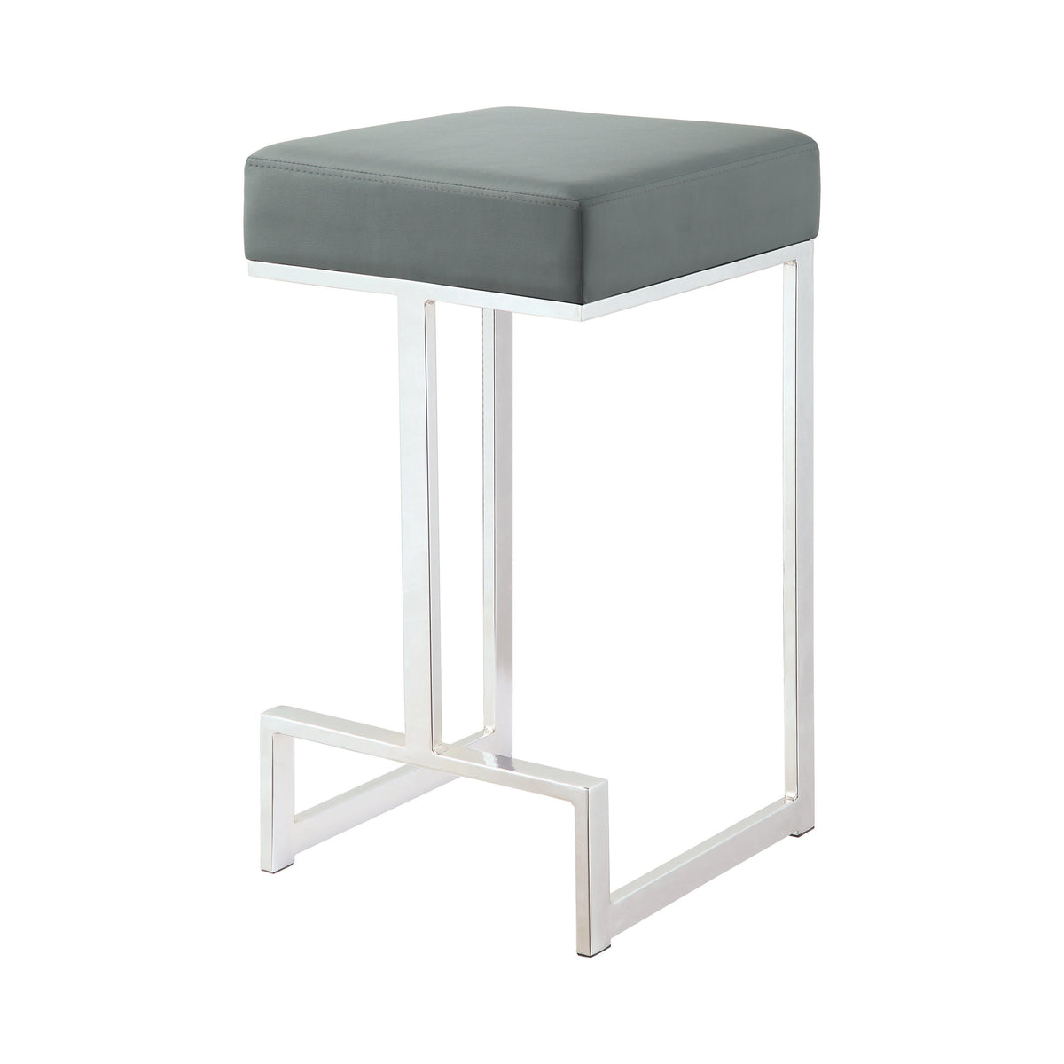 Coaster Gervase Square Counter Height Stool Grey and Chrome Model 105252