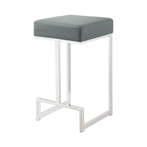 Coaster Gervase Square Counter Height Stool Grey and Chrome Model 105252