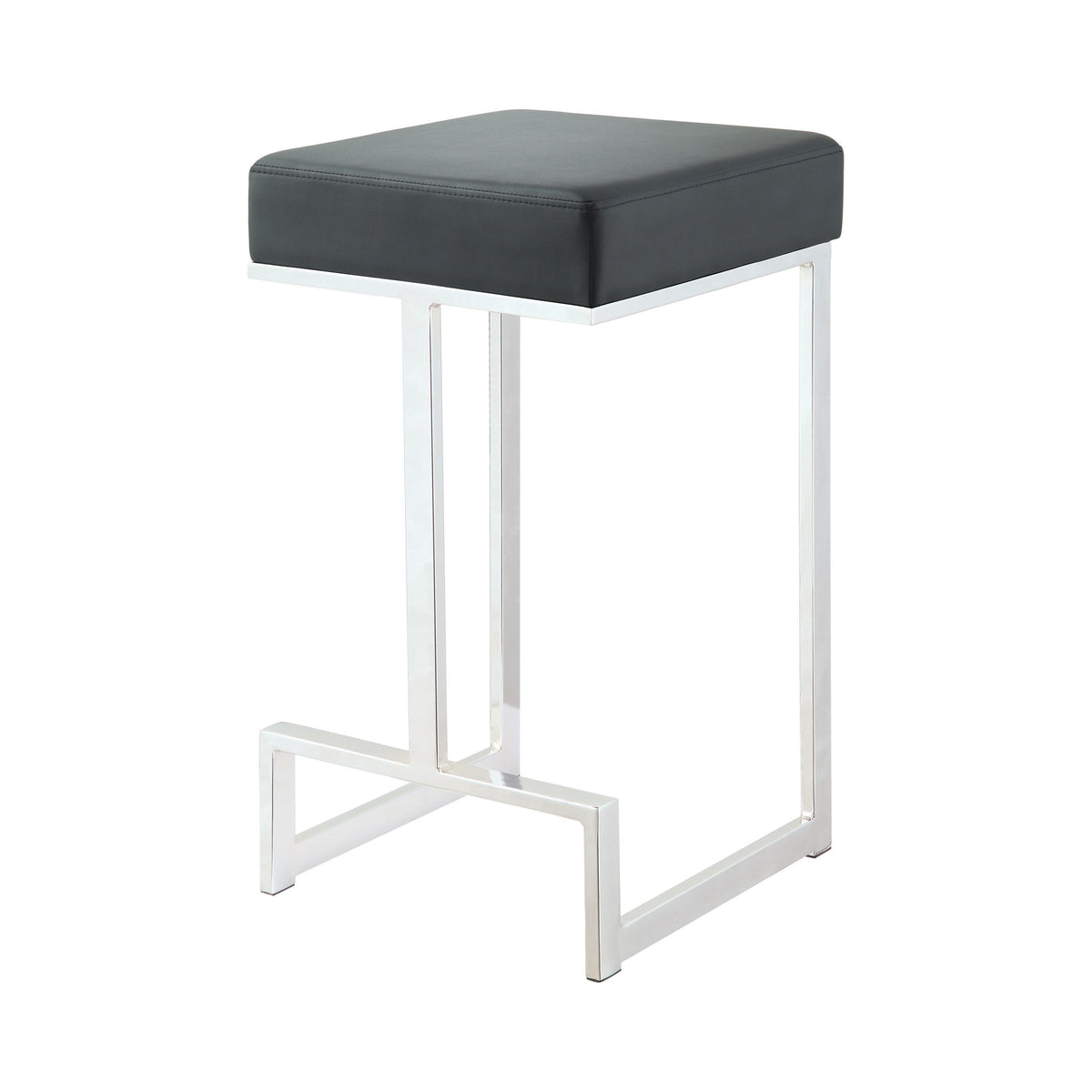 Coaster Gervase Square Counter Height Stool Black and Chrome Model 105253