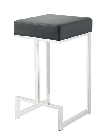 Coaster Gervase Square Counter Height Stool Black and Chrome Model 105253