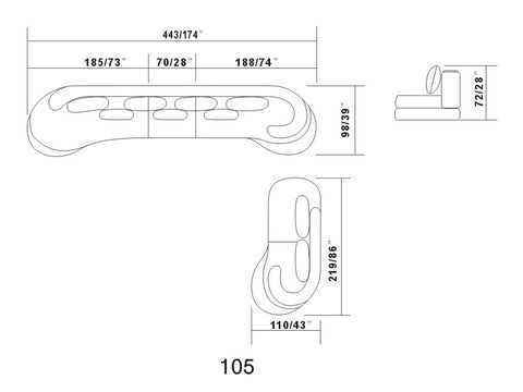 Divani Casa Rodus Modern White Leather Curved Sectional Sofa With Wood Trim Model VGEV105