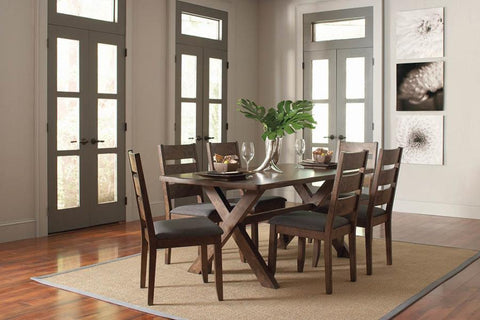 Coaster Alston 7-piece Rectangular Dining Set Knotty Nutmeg and Grey Model 106381-S7