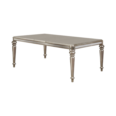 Coaster Danette Rectangular Dining Table with Leaf Metallic Platinum Model 106471