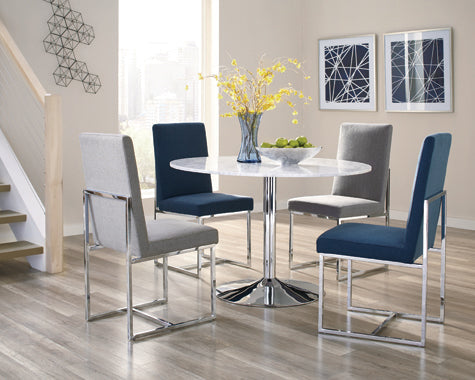 Coaster Mackinnon Upholstered Side Chairs Grey and Chrome (Set of 2) Model 107143