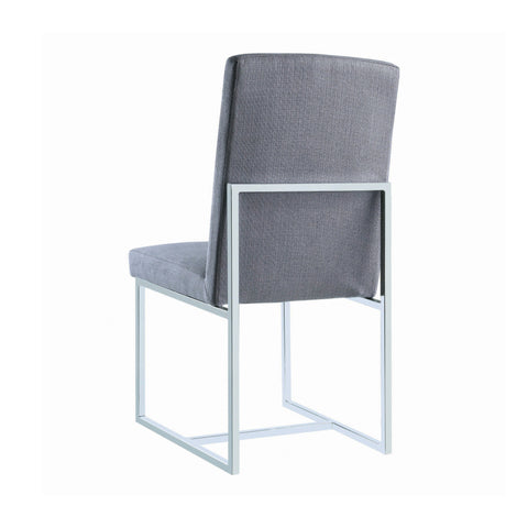Coaster Mackinnon Upholstered Side Chairs Grey and Chrome (Set of 2) Model 107143