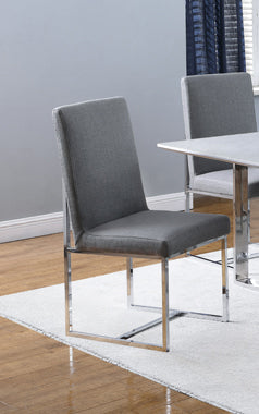 Coaster Mackinnon Upholstered Side Chairs Grey and Chrome (Set of 2) Model 107143