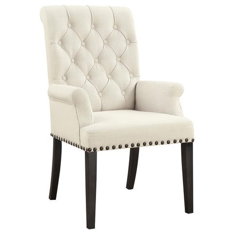 Coaster Alana Upholstered Arm Chair Beige and Smokey Black Model 107283