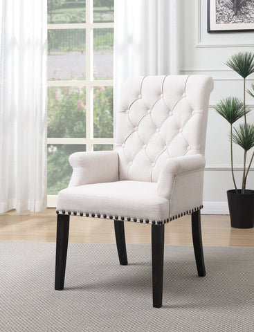 Coaster Alana Upholstered Arm Chair Beige and Smokey Black Model 107283