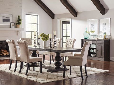 Coaster Alana Upholstered Arm Chair Beige and Smokey Black Model 107283