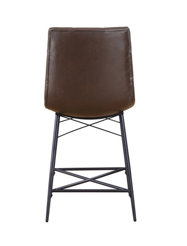 Coaster Aiken Upholstered Tufted Counter Height Stools Brown (Set of 2) Model 107860