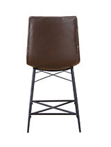 Coaster Aiken Upholstered Tufted Counter Height Stools Brown (Set of 2) Model 107860