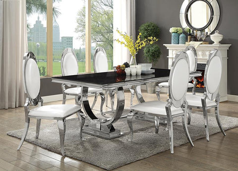 Coaster Antoine 5-piece Rectangular Dining Set Chrome Model 107871-S5