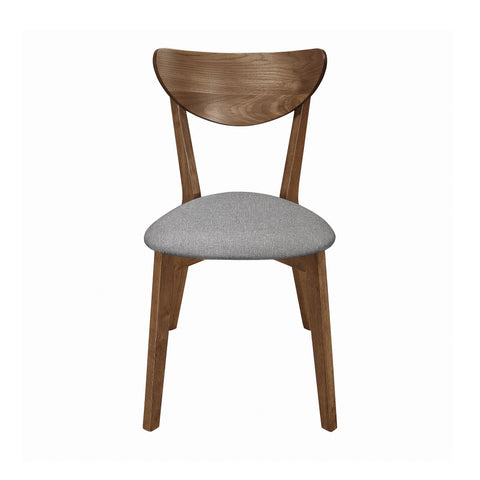 Coaster Alfredo Upholstered Dining Chairs Grey and Natural Walnut (Set of 2) Model 108082