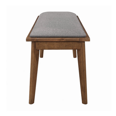 Coaster Alfredo Upholstered Dining Bench Grey and Natural Walnut Model 108083