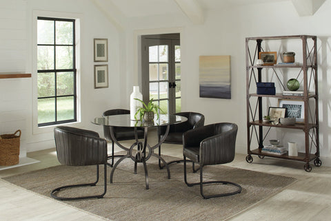Coaster Banner Upholstered Dining Chair Anthracite and Matte Black Model 109292