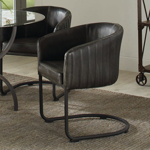 Coaster Banner Upholstered Dining Chair Anthracite and Matte Black Model 109292