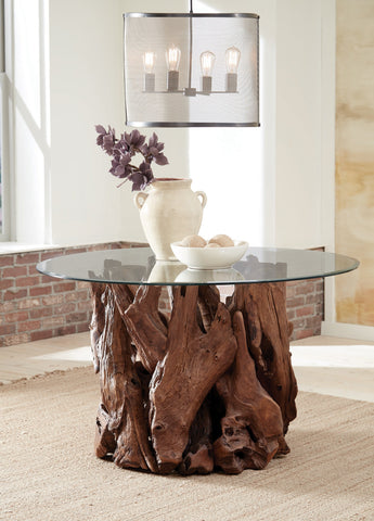 Coaster Asbury Dining Table Base Natural Teak Model 109511