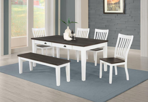 Coaster Kingman 6-piece Rectangular Dining Set Espresso and White Model 109541-S6