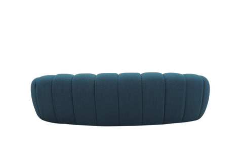 Divani Casa Yolonda Modern Curved Dark Teal Fabric Sofa Set