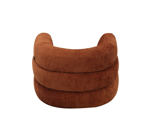 Divani Casa Shay Modern Burnt Orange Fabric Accent Chair & Ottoman Model VGEV-CH325-ORG-SET