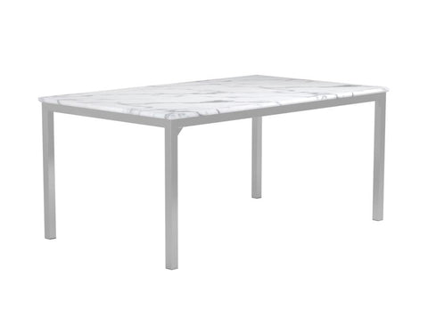 Coaster Athena Rectangle Dining Table with Marble Top Chrome Model 110101