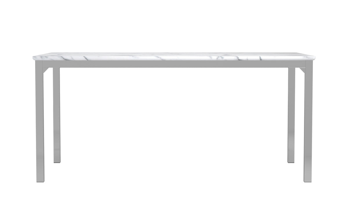 Coaster Athena Rectangle Dining Table with Marble Top Chrome Model 110101