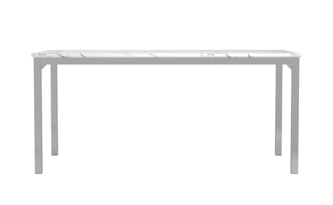 Coaster Athena Rectangle Dining Table with Marble Top Chrome Model 110101
