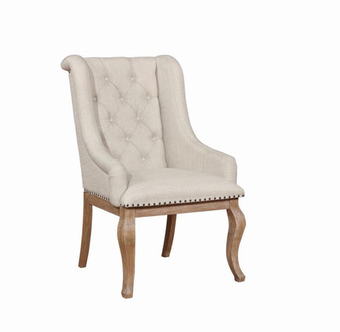 Coaster Brockway Cove Tufted Arm Chairs Cream and Barley Brown (Set of 2) Model 110293