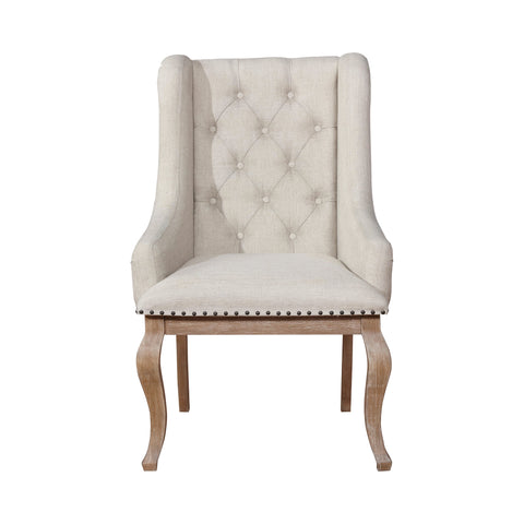 Coaster Brockway Cove Tufted Arm Chairs Cream and Barley Brown (Set of 2) Model 110293