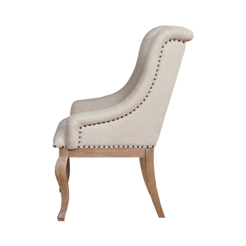 Coaster Brockway Cove Tufted Arm Chairs Cream and Barley Brown (Set of 2) Model 110293