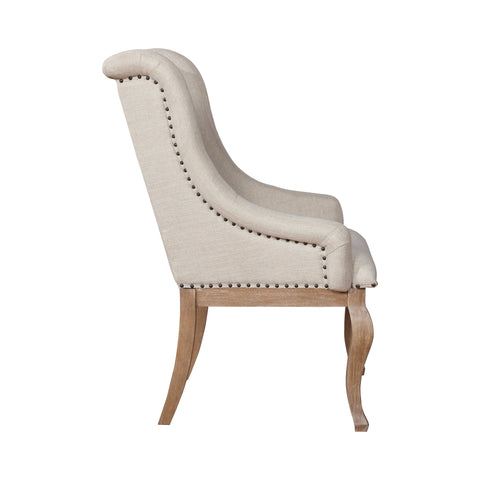 Coaster Brockway Cove Tufted Arm Chairs Cream and Barley Brown (Set of 2) Model 110293