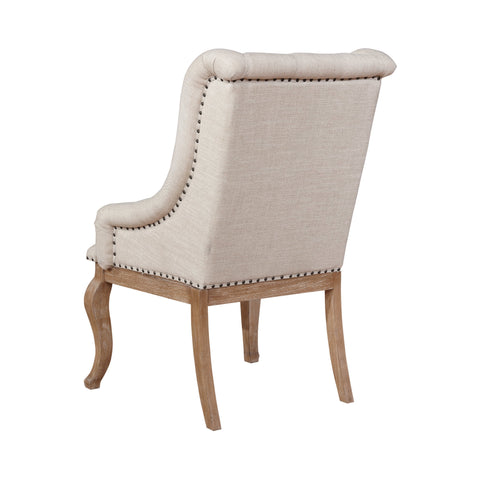Coaster Brockway Cove Tufted Arm Chairs Cream and Barley Brown (Set of 2) Model 110293