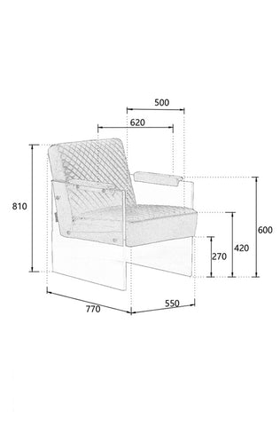 Divani Casa Edmond Modern Blue Velvet & Acrylic Lounge Chair Model VGCA1102-BLU