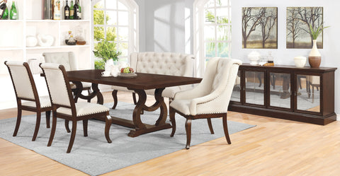 Coaster Brockway Cove Tufted Dining Chairs Cream and Antique Java (Set of 2) Model 110312