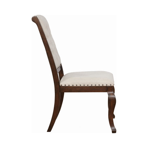 Coaster Brockway Cove Tufted Dining Chairs Cream and Antique Java (Set of 2) Model 110312