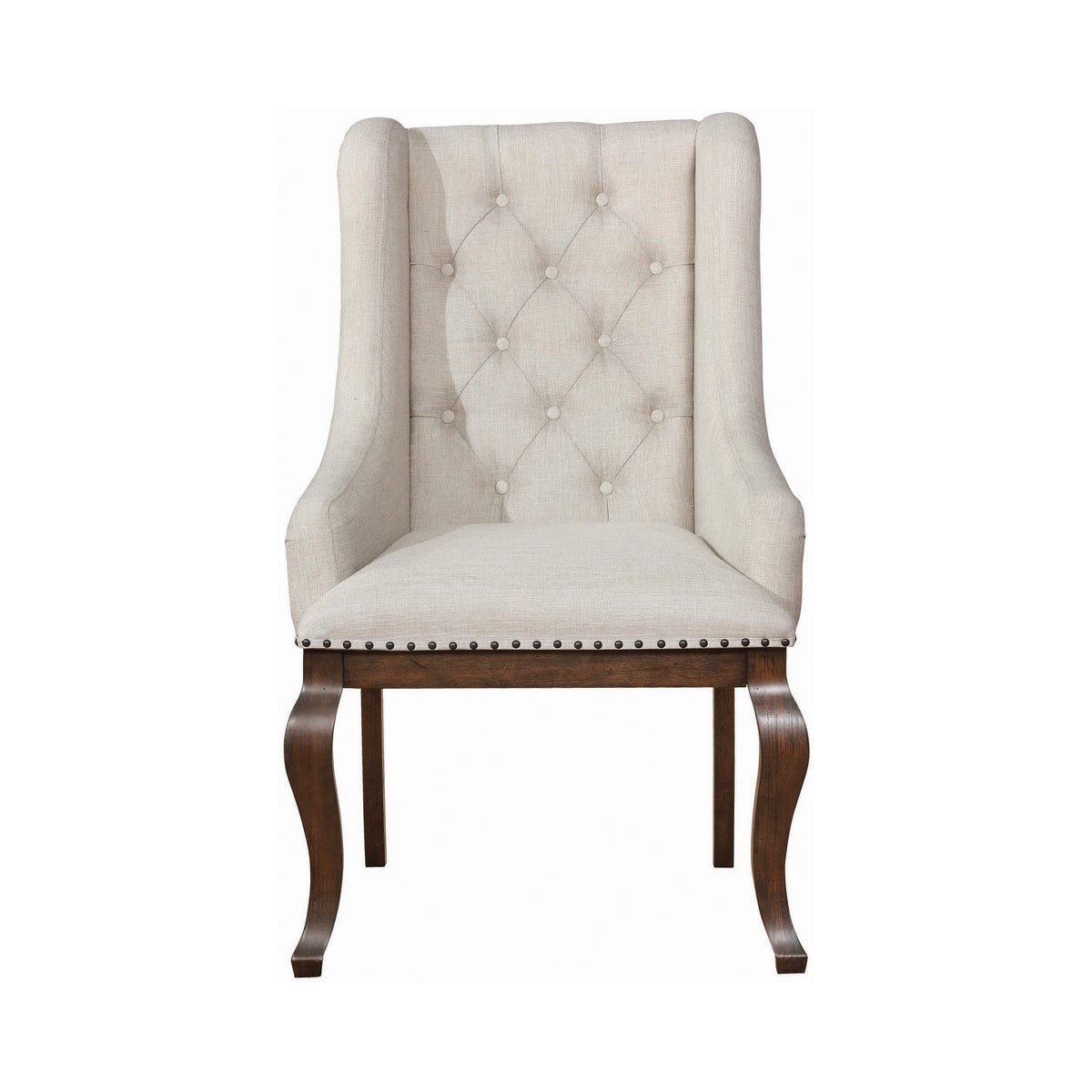 Coaster Brockway Cove Tufted Arm Chairs Cream and Antique Java (Set of 2) Model 110313