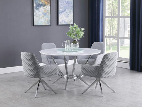 Coaster Abby 5-piece Dining Set White and Light Grey Model 110321-S5