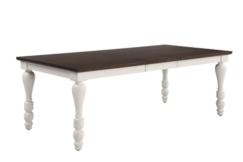Coaster Madelyn Dining Table with Extension Leaf Dark Cocoa and Coastal White Model 110381