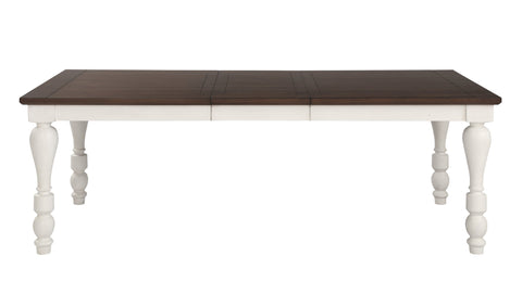 Coaster Madelyn Dining Table with Extension Leaf Dark Cocoa and Coastal White Model 110381