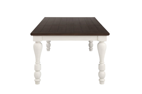 Coaster Madelyn Dining Table with Extension Leaf Dark Cocoa and Coastal White Model 110381