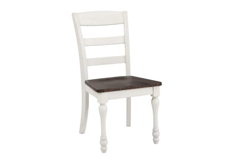 Coaster Madelyn Ladder Back Side Chairs Dark Cocoa and Coastal White (Set of 2) Model 110382