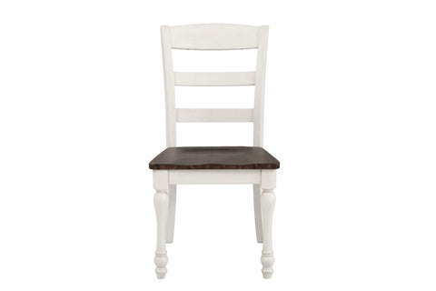 Coaster Madelyn Ladder Back Side Chairs Dark Cocoa and Coastal White (Set of 2) Model 110382