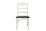 Coaster Madelyn Ladder Back Side Chairs Dark Cocoa and Coastal White (Set of 2) Model 110382